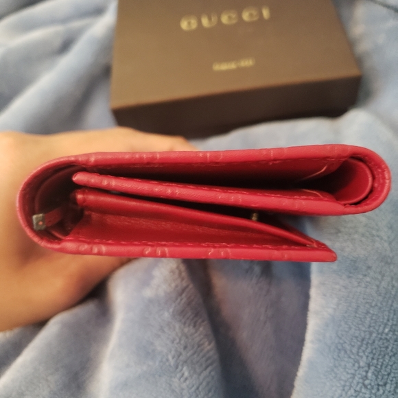 *sold* Guccissima Signature Tri-fold Red Wallet - Picture 7 of 8